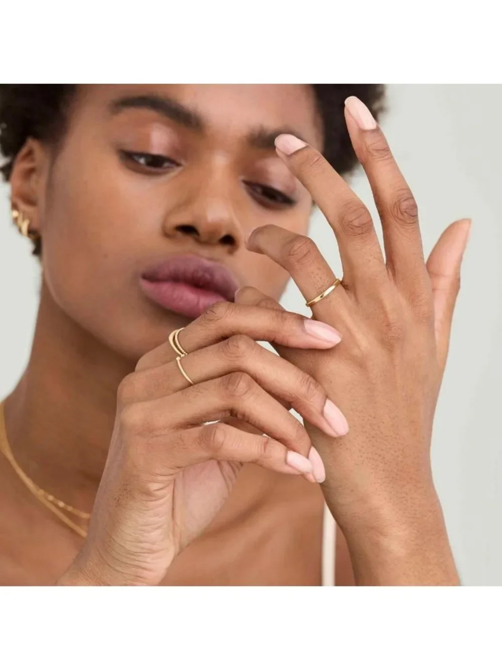 Dainty 14K Gold Plated Ring Set for Women - Non-Tarnish Stacking Knuckle Rings